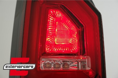 Full LED stražnja svjetla LedBar SEQ žmigavci (crvena/kristal) / VW Transporter Multivan Caravelle T6 (2015-2019), LDVWJ7