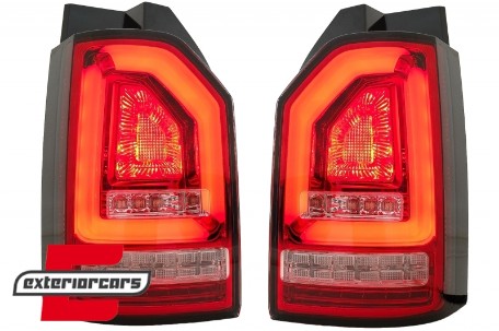 Full LED stražnja svjetla LedBar SEQ žmigavci (crvena/kristal) / VW Transporter Multivan Caravelle T6 (2015-2019), LDVWJ7