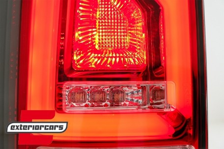 Full LED stražnja svjetla LedBar SEQ žmigavci (crvena/kristal) / VW Transporter Multivan Caravelle T6 (2015-2019), LDVWJ7
