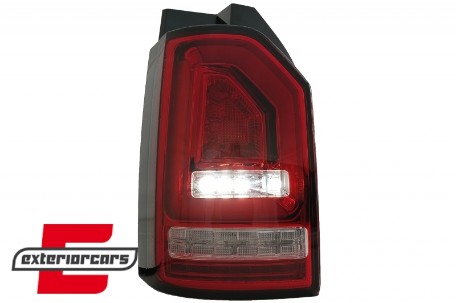Full LED stražnja svjetla LedBar SEQ žmigavci (crvena/kristal) / VW Transporter Multivan Caravelle T6 (2015-2019), LDVWJ7