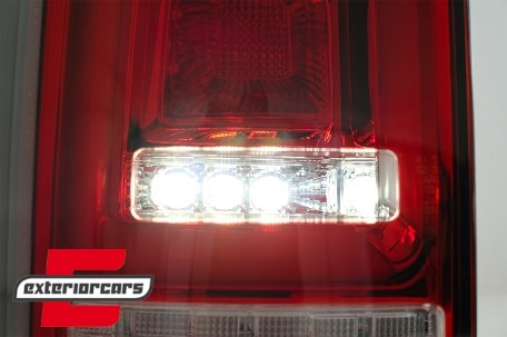 Full LED stražnja svjetla LedBar SEQ žmigavci (crvena/kristal) / VW Transporter Multivan Caravelle T6 (2015-2019), LDVWJ7