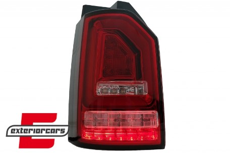 Full LED stražnja svjetla LedBar SEQ žmigavci (crvena/kristal) / VW Transporter Multivan Caravelle T6 (2015-2019), LDVWJ7