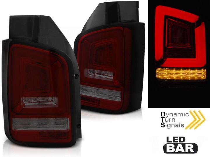 Full LED stražnja svjetla LedBar SEQ žmigavci (crvena/smoke) / Volkswagen T5 (04.2003-2009), LDVWL2