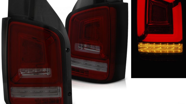 Full LED stražnja svjetla LedBar SEQ žmigavci (crvena/smoke) / Volkswagen T5.1 (04.2010-2015), LDVWL7