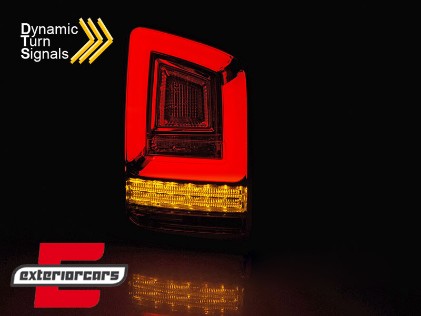 Full LED stražnja svjetla LedBar SEQ žmigavci (crvena/smoke) / VW Transporter Multivan Caravelle T6 (2015-2019), LDVWK3