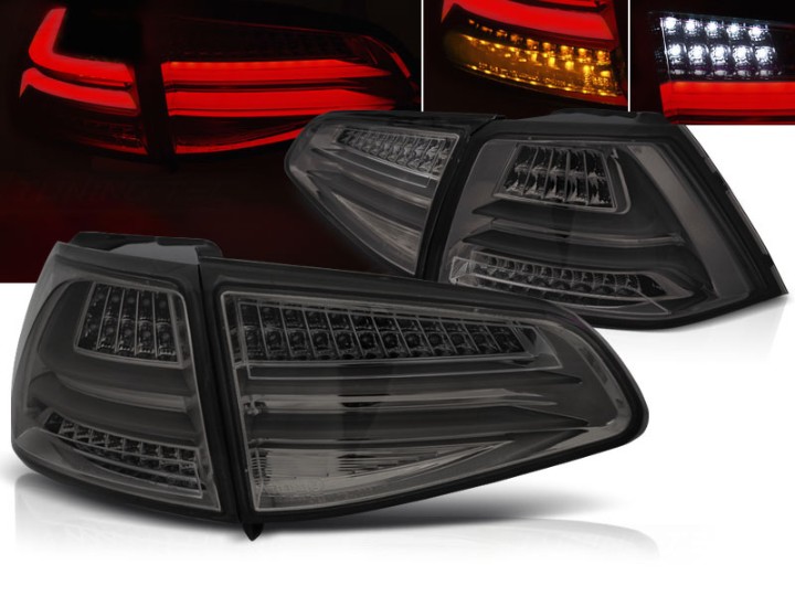 Full LED stražnja svjetla LedBar (smoke) / VW Golf 7 VII (2013-2017), LDVWG6