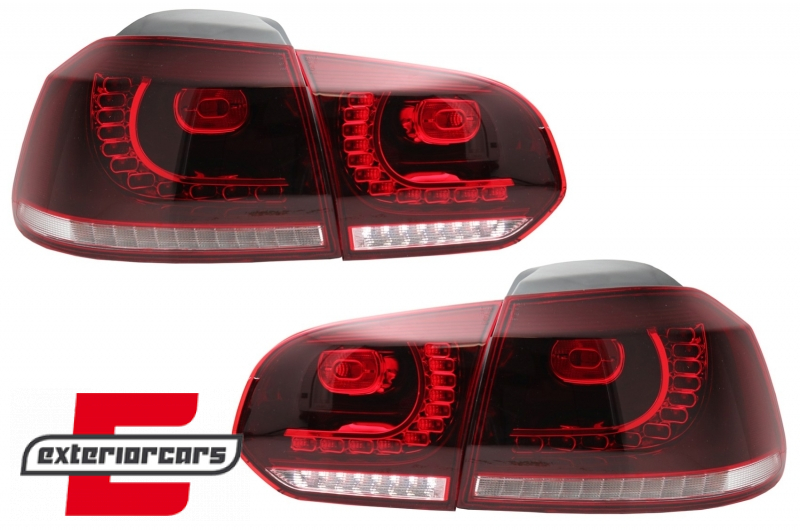Full LED stražnja svjetla R20 dizajn (crvena/kristal) / VW Golf 6 VI (2008-2013), TLVWG6R20RCLED