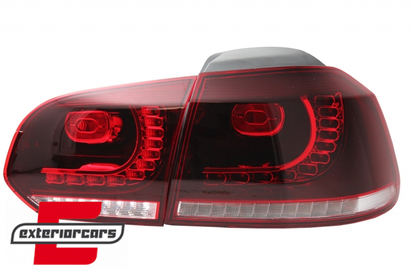 Full LED stražnja svjetla R20 dizajn (crvena/kristal) / VW Golf 6 VI (2008-2013), TLVWG6R20RCLED