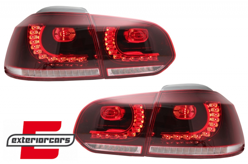 Full LED stražnja svjetla R20 dizajn (crvena/kristal) / VW Golf 6 VI (2008-2013), TLVWG6R20RCLED