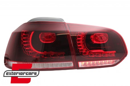 Full LED stražnja svjetla R20 dizajn (crvena/kristal) / VW Golf 6 VI (2008-2013), TLVWG6R20RCLED