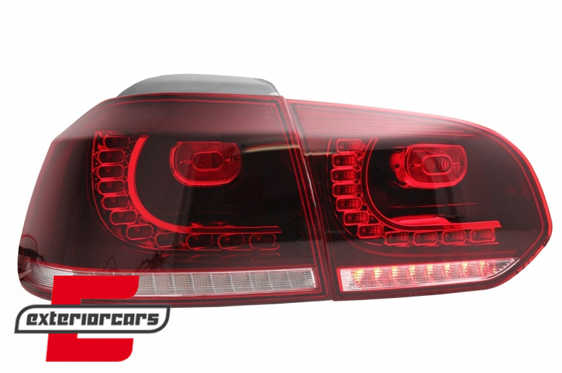 Full LED stražnja svjetla R20 dizajn (crvena/kristal) / VW Golf 6 VI (2008-2013), TLVWG6R20RCLED