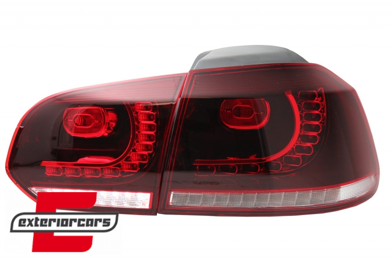 Full LED stražnja svjetla R20 dizajn (crvena/kristal) / VW Golf 6 VI (2008-2013), TLVWG6R20RCLED
