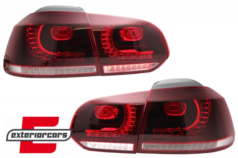 Full LED stražnja svjetla R20 dizajn (crvena/kristal) / VW Golf 6 VI (2008-2013), TLVWG6R20RCLED