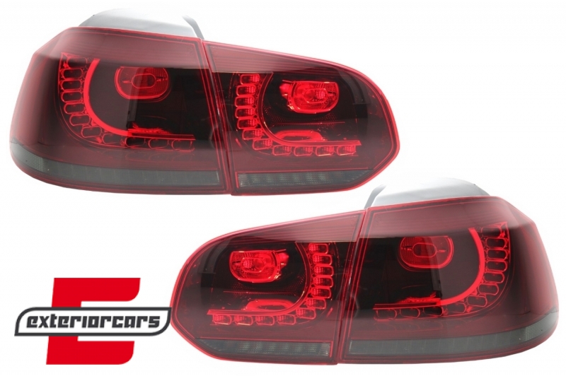 Full LED stražnja svjetla R20 dizajn (crvena/smoke) / VW Golf 6 VI (2008-2013), TLVWG6R20RS