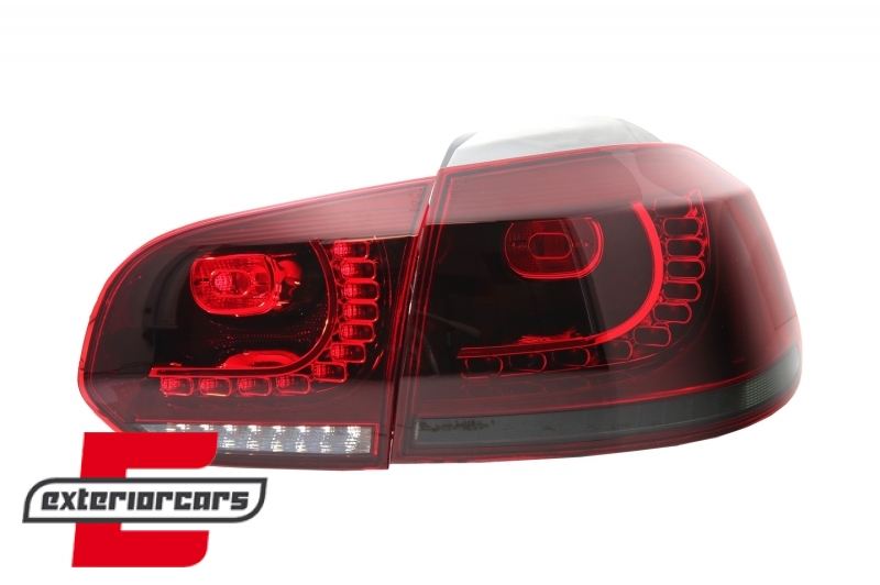 Full LED stražnja svjetla R20 dizajn (crvena/smoke) / VW Golf 6 VI (2008-2013), TLVWG6R20RS