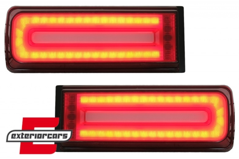 Full LED stražnja svjetla SEQ žmigavci 2018 Facelift dizajn (crvena/smoke) / Mercedes G-klasa W463 (2008-2017), TLMBW463NL