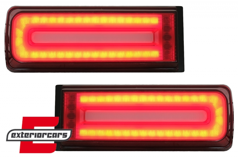 Full LED stražnja svjetla SEQ žmigavci 2018 Facelift dizajn (crvena/smoke) / Mercedes G-klasa W463 (2008-2017), TLMBW463NL