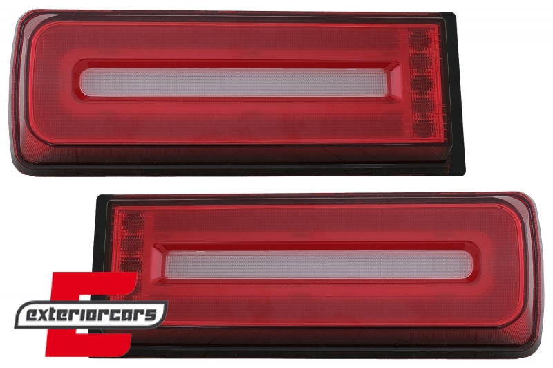 Full LED stražnja svjetla SEQ žmigavci 2018 Facelift dizajn (crvena/smoke) / Mercedes G-klasa W463 (2008-2017), TLMBW463NL