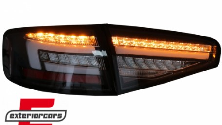 Full LED stražnja svjetla SEQ žmigavci (crna) / Audi A4 B8 limuzina (2012-2015), LDAUH6