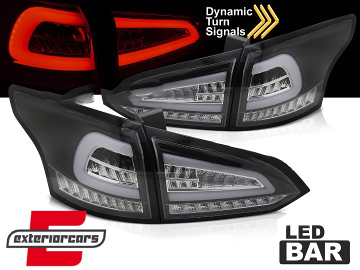 Full LED stražnja svjetla SEQ žmigavci (crna) / Ford Focus 3 karavan (2011-2018), LDFO80