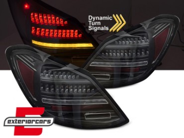 Full LED stražnja svjetla SEQ žmigavci (crna) / Mercedes C klasa W205 limuzina (2014-2021), LDMEG9