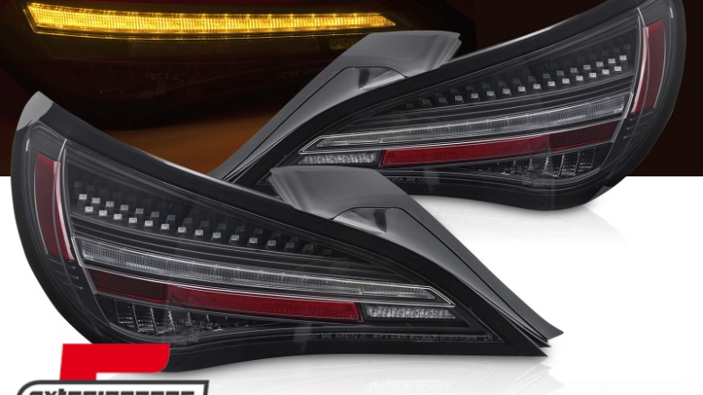 Full LED stražnja svjetla SEQ žmigavci (crna) / Mercedes CLA C117 W117 (2013-2018), LDMEF3