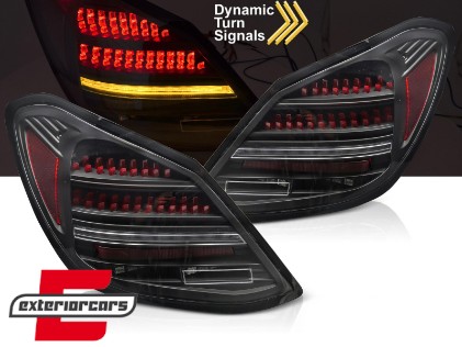 Full LED stražnja svjetla SEQ žmigavci (crna/crvena) / Mercedes C klasa W205 limuzina (2014-2021), LDMEH1