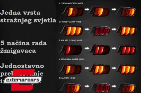 Full LED stražnja svjetla SEQ žmigavci (crvena) / Ford Mustang VI S550 (2015-2022), LDFO89