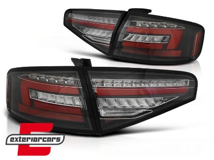 Full LED stražnja svjetla SEQ žmigavci (crvena/crna) / Audi A4 B8 limuzina (2012-2015), LDAUH2