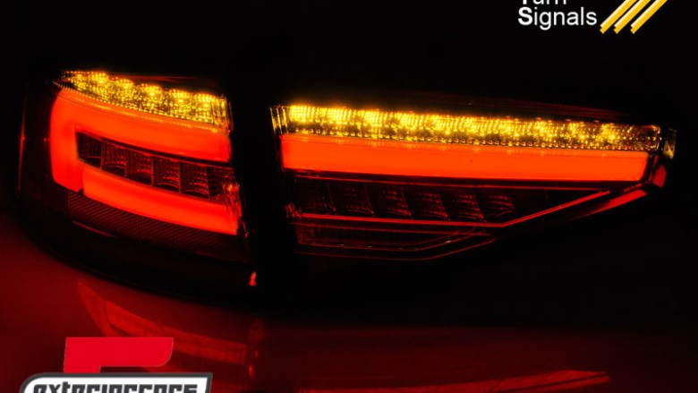 Full LED stražnja svjetla SEQ žmigavci (crvena/crna) / Audi A4 B8 limuzina (2012-2015), LDAUH2