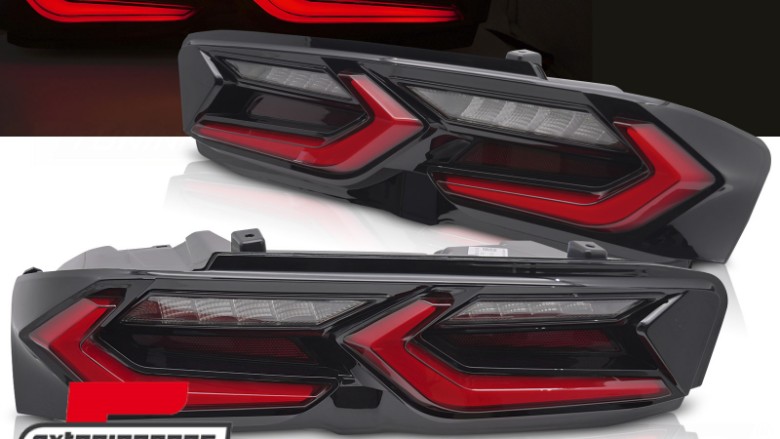 Full LED stražnja svjetla SEQ žmigavci (crvena/crna) / Chevrolet Camaro (2019-2024), LDCT09