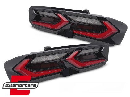 Full LED stražnja svjetla SEQ žmigavci (crvena/crna) / Chevrolet Camaro (2019-2024), LDCT09