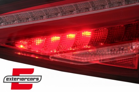 Full LED stražnja svjetla SEQ žmigavci (crvena/kristal) / Audi A4 B8 limuzina (2012-2015), LDAUG9