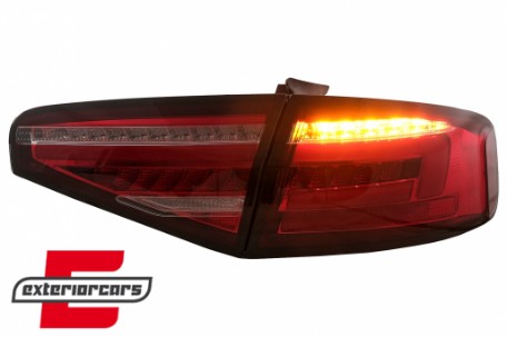 Full LED stražnja svjetla SEQ žmigavci (crvena/kristal) / Audi A4 B8 limuzina (2012-2015), LDAUG9