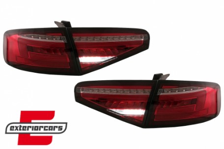 Full LED stražnja svjetla SEQ žmigavci (crvena/kristal) / Audi A4 B8 limuzina (2012-2015), LDAUG9