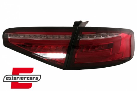 Full LED stražnja svjetla SEQ žmigavci (crvena/kristal) / Audi A4 B8 limuzina (2012-2015), LDAUG9