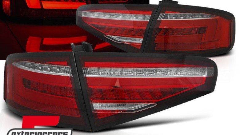 Full LED stražnja svjetla SEQ žmigavci (crvena/kristal) / Audi A4 B8 limuzina (2012-2015), LDAUH3