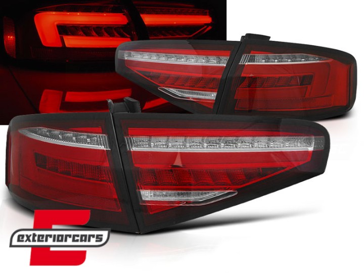 Full LED stražnja svjetla SEQ žmigavci (crvena/kristal) / Audi A4 B8 limuzina (2012-2015), LDAUH3