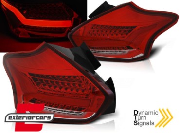 Full LED stražnja svjetla SEQ žmigavci (crvena/kristal) / Ford Focus 3 Hatchback Facelift (2015-2018), LDFO61