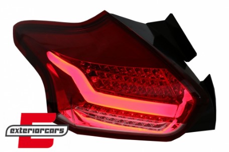 Full LED stražnja svjetla SEQ žmigavci (crvena/kristal) / Ford Focus 3 Hatchback Facelift (2015-2018), LDFO61