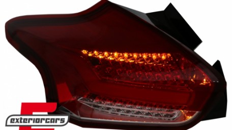 Full LED stražnja svjetla SEQ žmigavci (crvena/kristal) / Ford Focus 3 Hatchback Facelift (2015-2018), LDFO61