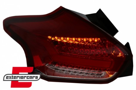 Full LED stražnja svjetla SEQ žmigavci (crvena/kristal) / Ford Focus 3 Hatchback Facelift (2015-2018), LDFO61