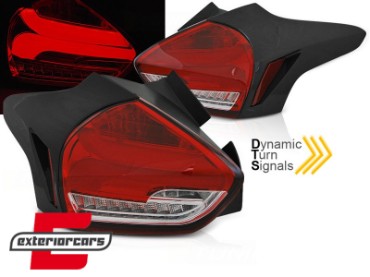 Full LED stražnja svjetla SEQ žmigavci (crvena/kristal) / Ford Focus 3 Hatchback Facelift (2015-2018), LDFO64