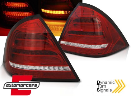 Full LED stražnja svjetla SEQ žmigavci (crvena/kristal) / Mercedes C-klasa W203 (2000-2004) limuzina, LDMED4