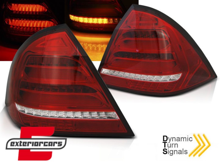 Full LED stražnja svjetla SEQ žmigavci (crvena/kristal) / Mercedes C-klasa W203 (2000-2004) limuzina, LDMED4
