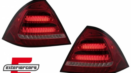 Full LED stražnja svjetla SEQ žmigavci (crvena/kristal) / Mercedes C-klasa W203 (2000-2004) limuzina, LDMED4