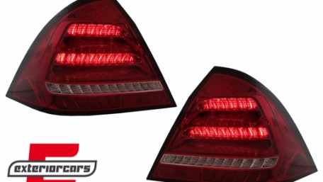 Full LED stražnja svjetla SEQ žmigavci (crvena/kristal) / Mercedes C-klasa W203 (2000-2004) limuzina, LDMED4