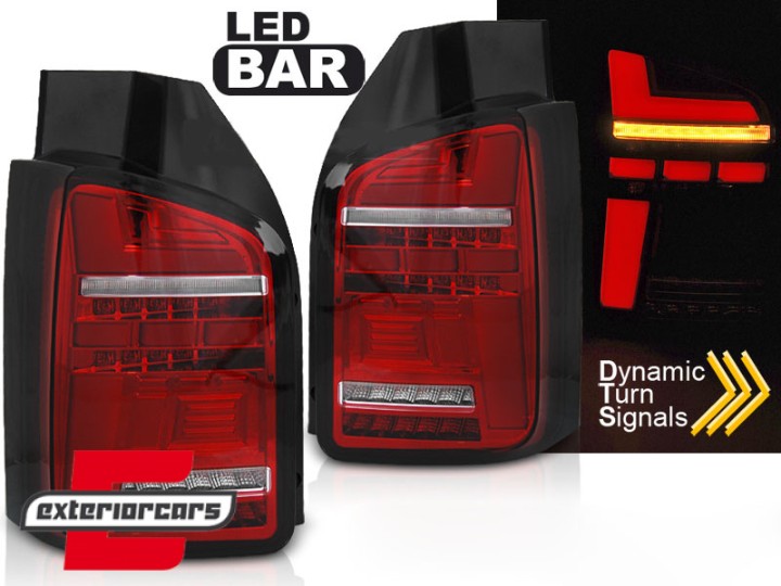 Full LED stražnja svjetla SEQ žmigavci (crvena/kristal) / Volkswagen Transporter T6 (2015-2019), LDVWP1