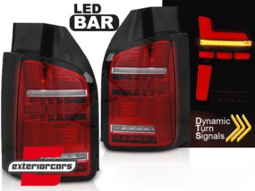 Full LED stražnja svjetla SEQ žmigavci (crvena/kristal) / Volkswagen Transporter T6 (2015-2019), LDVWP1
