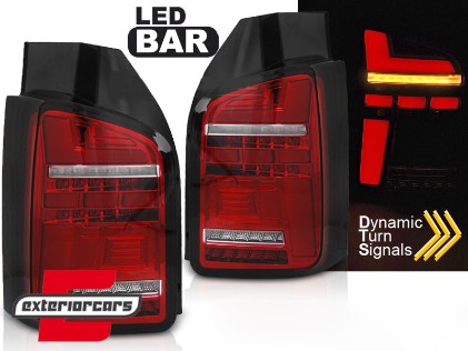 Full LED stražnja svjetla SEQ žmigavci (crvena/kristal) / Volkswagen Transporter T6.1 (2020-), LDVWP6